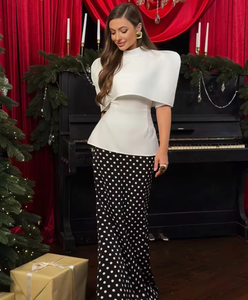 Zevity Completo Due Pezzi da Donna 2026: Blusa Senza Spalline Nera e <span class=keywords><strong>Bianca</strong></span> e Sciarpa, Top <span class=keywords><strong>Sexy</strong></span> Slim Fit con Cintura, Brand di Lusso - Product Image 5