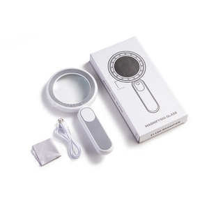 Loupe portable à LED rechargeable et illuminée, grossissement 8X, verre optique USB, 3 couleurs, plastique, pour enfants, lecture - Product Image 4