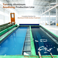 Ligne de production d'anodisation automatique de profilés en aluminium, usine de traitement de surface en aluminium clé en main