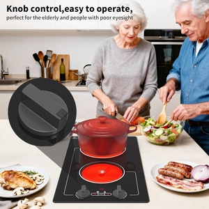 Table de cuisson électrique VBGK 110V 2100W 2 brûleurs, <span class=keywords><strong>vitrocéramique</strong></span>, encastrable, commande par bouton, 9 niveaux de puissance, verrouillage enfant, minuterie - Product Image 3