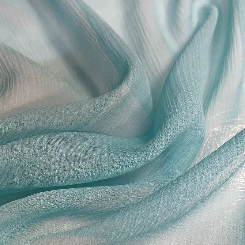 Entrega rápida OEM cor personalizada ou impresso 6A Grau 5momme 100% Silk Crinkle georgette tecido em estoque