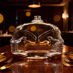 Bouteille de vin personnalisée, design unique, bouteille plate en forme de visage humain pour whisky, brandy, vodka, rhum, <span class=keywords><strong>gin</strong></span> - Product Image 3