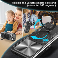 Étui magnétique antichoc avec anneau support pour voiture pour Itel RS4 4G P65 P55 A70 A60 A50 S25 Ultra S24 S23 Plus A60S avec cache-objectif coulissant