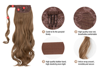 Extensions de cheveux synthétiques premium invisibles à clipser, résistantes à la chaleur, pour queues de cheval à enrouler – Vente en gros
