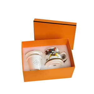 European Retro Matu Conference <b>Cup</b> with <b>Tea</b> Strainer and Lid <b>Large</b> Capacity Ceramic Mug - Product Image 1