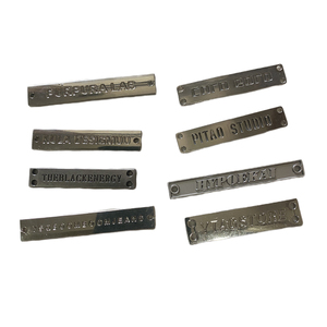 Tas logam logo kustom pakaian ransel huruf berlian imitasi payet buatan tangan Tag ID perangkat keras tag logam logo kustom - Product Image 4