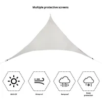 Voile d'ombrage triangulaire diagonale en tissu polyester épaissi, imperméable pour extérieur, protection 2000-3000mm