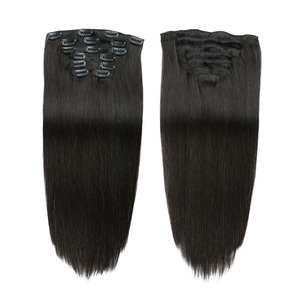 Extensiones de Cabello Natural Virgen Remy Brasileño Negro Rubio 1b, Doble PU, <span class=keywords><strong>22</strong></span> <span class=keywords><strong>Pulgadas</strong></span>, Sin Costuras, con Clip, 100% Cabello Humano - Product Image 2
