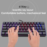 60% Tablet dizüstü tuş takımı Teclado oyuncular Clavier oyun klavyesi 61 anahtar RK61 küçük yüzde 60 Klavye tel aydınlatma RGB arkadan aydınlatmalı