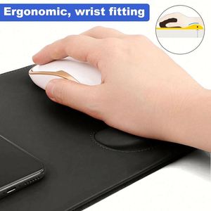 <b>Large</b> Size 15W Fast Wireless Charger <b>Desk</b> Mat LED Logo Mouse Pad for Android Phone with UV Printed Logo - Product Image 4