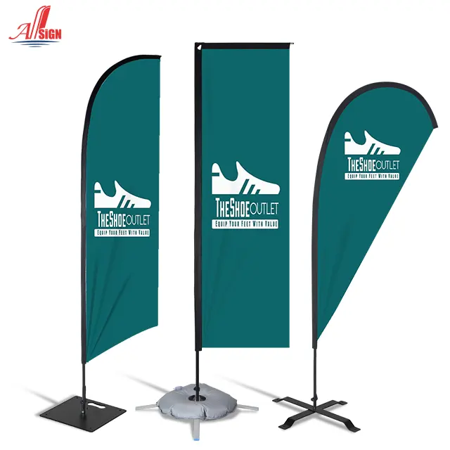 Sonder anfertigung Druck Feder Teardrop Werbung Außen banner Flying Wind Beach Flag