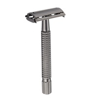 Maquinilla de Afeitar de Seguridad Clásica Gun Black Butterfly Razor para Hombre, Maquinilla de Afeitar de Seguridad Micro Max One de Metal