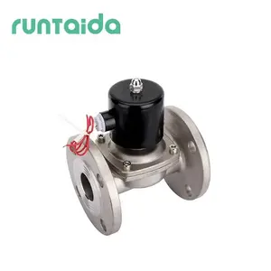 4 inch 6 inch 25mm 50mm water gas 2 way 5v 24v acdc stainless steel flange solenoid valve