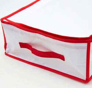 Conteneurs de rangement pour accessoires de décoration de Noël de grande capacité, sac de rangement pour papier d'emballage avec poches intérieures - Product Image 6