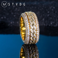 Bague de mariage punk en moissanite pour homme, plaqué or 14K, sertissage pavé VVS1, style éternité, pour soirée et mode