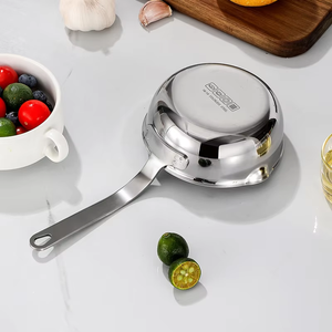 316 Stainless Steel Uncoated Stainless Steel Mini Frying <b>Pan</b>, Household Flat <b>Skillet</b> for Hot Oil Splashing & Pouring, Export - Product Image 3