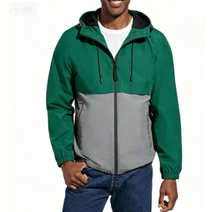Wholesale Varsity <b>Jacket</b> Polyester Spandex Color Block <b>Lightweight</b> Hooded College <b>Jacket</b> Anti UV Streetwear <b>Men</b> Baseball <b>Jacket</b> - Product Image 1
