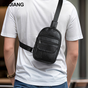 Sac bandoulière pour homme en cuir de vachette pleine fleur, durable, pour sports de plein air, usage quotidien, couleur unie - Product Image 2