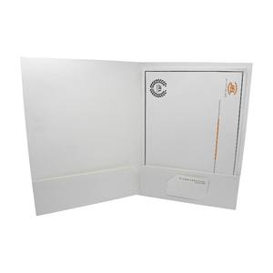 แฟ้มเอกสารสำนักงานแบบกระดาษสั่งทำ สไตล์โมเดิร์นสีขาวเรียบหรู ขนาด A4/A5 พร้อมช่องใส่เอกสาร สำหรับผลงานออกแบบระดับผู้บริหาร (UV - Product Image 4