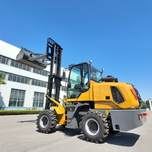 Chariot élévateur tout-terrain <span class=keywords><strong>3</strong></span>,5T/4T/5T et chargeuse sur pneus 4x4, équipé de pneus semi-solides, idéal pour l'utilisation en usine et sur chantier. - Product Image 3