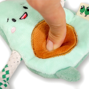 2025 küçük peluş köpek gıcırtılı Chewy oyuncaklar yüksek kaliteli avokado sevimli peluş hiçbir doldurma halat köpek oyuncak - Product Image 2