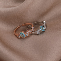 Cincin Terbuka Wanita Mewah Ringan yang Dapat Disesuaikan, Berbahan Tembaga dengan Hiasan Hati, Bunga, Zirkon, Mutiara, Salib, dan Mahkota, Cocok untuk Unisex dan Pertunangan