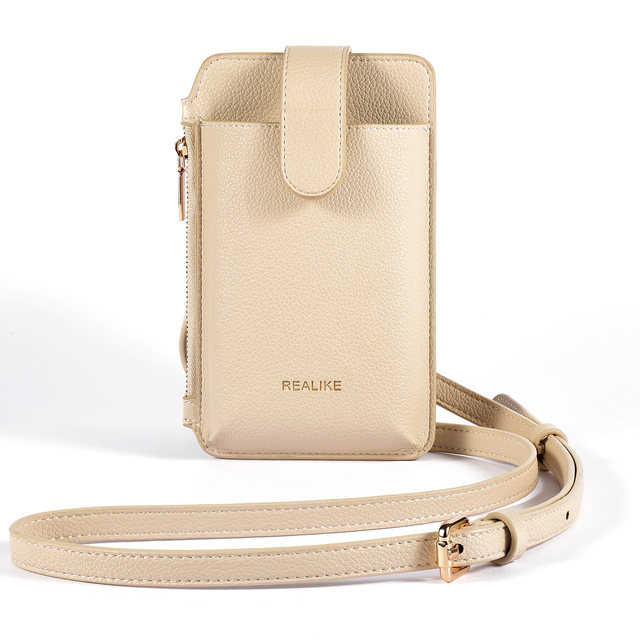 Universal Pu Leather Mobile Phone Pouch Bag Crossbody Cell Phone case Bag for All Size iphone samsung Small Sling Crossbody Bag
