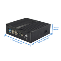 Ordinateur embarqué sans ventilateur Adipcom MFC-1000 Mini PC Intel Celeron J1900/J1800 2*RS232 DDR3 WIFI3G4G Prise en charge du système d'exploitation En stock Noir
