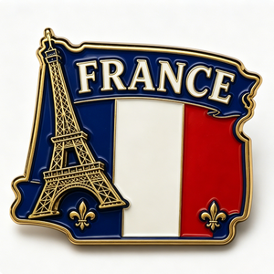 Pin Metálico de la Torre Eiffel de Francia, Chapado en Oro, Forma Irregular, Esmalte Duro, Aleación de Zinc, Insignia de Recuerdo - Product Image 2
