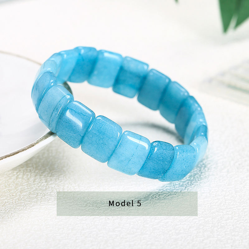 Blue Dyed Color Aquamarine Bracelet