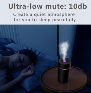 2024 xách tay LED ánh sáng mini 300ml H2O phun sương tạo độ ẩm đôi ướt hương thơm tinh dầu khuếch tán xe hơi USB Máy tạo độ ẩm không khí - Product Image 4