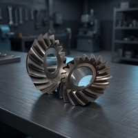 Engrenage conique forgé sur mesure en usine, à dents trempées, droit, avec gorge pour transmission de réducteur de machines