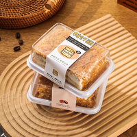 Boîte d'emballage en plastique PET transparente de 1 mm d'épaisseur pour gâteau Napoléon, dessert de célébrité d'Internet, forme rectangulaire