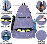 Sac de pickleball, sac à dos de tennis, grand sac de pickleball pour femmes et hommes, pour ranger raquettes de tennis, raquettes de squash, balles et autres accessoires