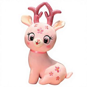 Adorable Peluche de Ciervo Marrón y Rosa, Almohada Pequeña para Dormir, Regalo para Niñas, Muñeca de Tela, Regalo de Cumpleaños, 33 cm - Product Image 3