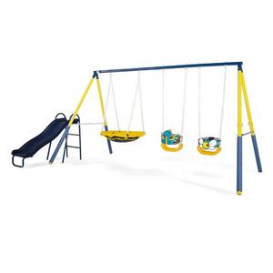 Super Flyer con Flying Buddies Swing Set <span class=keywords><strong>Play</strong></span> Slide and Swing Set KM613 - Product Image 1