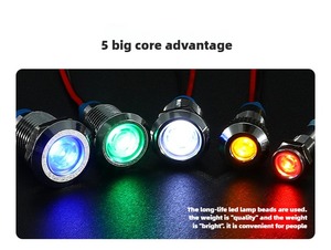 6mm 8mm 10mm 12mm 16mm 19mm <span class=keywords><strong>22mm</strong></span> kim loại tín hiệu chỉ số ánh sáng với thiết bị cáp bảng điều khiển lớn đèn thí điểm với pin Hàn - Product Image 3