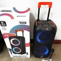 Altavoz Portátil Inalámbrico para Fiestas con Bluetooth, Doble Woofer de 8 Pulgadas, Subwoofer para Fiestas con Bajos Potentes, Altavoz Estéreo para Karaoke