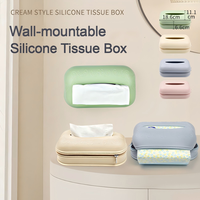 Boîte à mouchoirs en silicone, porte-mouchoirs pour salon, table basse, voiture, boîte à mouchoirs avec fermeture éclair, boîte de rangement pour mouchoirs