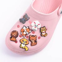 Aksesoris Sepatu Hewan PVC Lucu Kartun Monyet Kucing Anjing untuk Sepatu Clog, Sepatu Berlubang, Dekorasi, Hadiah untuk Anak-anak, Pesta, Luar Ruangan