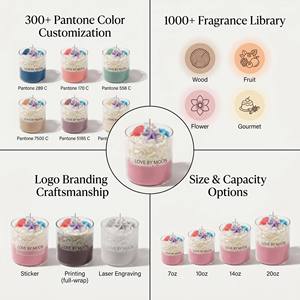 Luxury Handmade Dessert <b>Cup</b> Scented Soy Wax Candle For Bulk Wedding Favors Wholesale Private Label Thank You Premium Set - Product Image 3