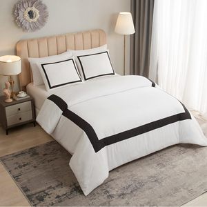 Dòng Màu Đen Mô Hình Ba Mảnh Duvet <span class=keywords><strong>Set</strong></span> 3D In Kỹ Thuật Số Sợi Nhỏ Bộ Đồ Giường Đặt Giường Bìa Bán Buôn Cho Khách Sạn - Product Image 2