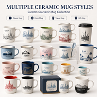 Mug en céramique de porcelaine fine personnalisé, souvenir de Vienne, Autriche, avec impression des monuments Cathédrale Saint-Étienne, Palais Hofburg, Grande Roue, anti-fuite