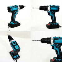 Perceuse électrique multifonctionnelle rechargeable au lithium 21V avec moteur à balais, mandrin universel, pour usage domestique et bricolage (lot de 2)