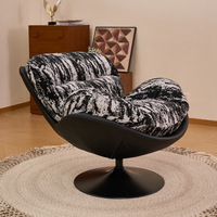 Sofá de Lujo Giratorio 360°, Sillón de Tela y Metal Estilo Nórdico para Hotel, Sofá Moderno, Conjunto de Muebles para Sala de Estar