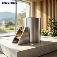 Baignoire de récupération de glace QILONG personnalisée en acier inoxydable 304 moderne pour usage extérieur, compatible avec le refroidisseur d'eau