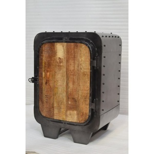 Armoire latérale industrielle de style antique en bois massif, table de chevet pour la maison, l'atelier, la ferme, le salon, la salle à manger, le bureau, l'entrepôt - Product Image 5