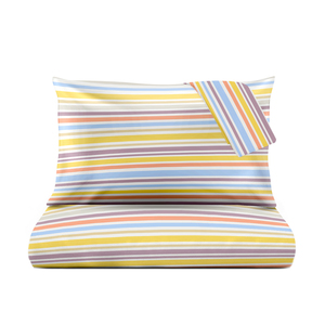 Ensemble de housse de couette 100% coton Super Stripe Taille française NE 30 30 76X56 Pigment imprimé - Product Image 3