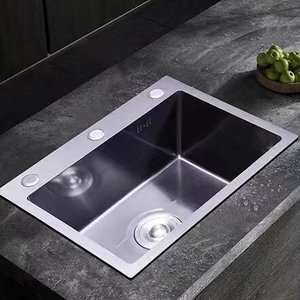 Évier de cuisine en acier inoxydable à cuve unique, grand évier à montage sous plan, bac à laver la vaisselle et les légumes - Product Image 5