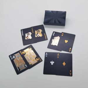 Cartes à jouer noires de <span class=keywords><strong>jeu</strong></span> de papier d'aluminium d'argent imperméables personnalisées personnalisées professionnelles - Product Image 4